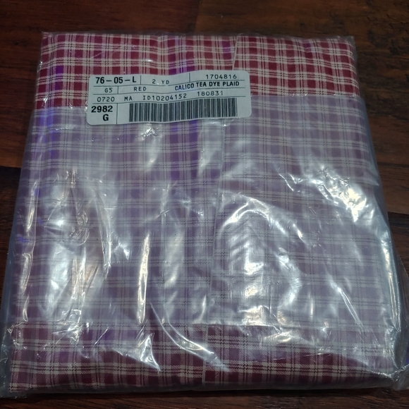 Calico tea dye red plaid fabric - Picture 1 of 2